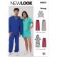 Unisex Knit Hoodie and Trousers and Misses Knit Dress New Look Sewing Pattern 6818. Size XS-XL.