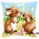 Vervaco Little Rabbits Cross Stitch Cushion Kit