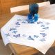 Vervaco Blue Butterflies Embroidery Tablecloth Kit