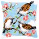 Vervaco Birds Between Flowers Cross Stitch Cushion Kit