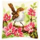Vervaco Bird and Pink Flowers Cross Stitch Cushion Kit
