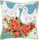 Vervaco Printed Cross Stitch Cushion Kit. White Doves.