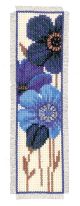 Vervaco Counted Cross Stitch Bookmark Kit. Blue Flowers 2.