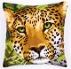Vervaco Printed Cross Stitch Cushion Kit. Leopard Duo.