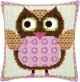 Vervaco Printed Cross Stitch Cushion Kit. Miss Owl.