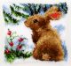 Vervaco Latch Hook Cushion Kit. Rabbit in the Snow.
