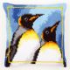 Vervaco Printed Cross Stitch Cushion Kit. King Penguins.