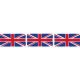 Berisfords Union Jack Ribbon. 25mm Wide x 20m Roll. Red, White and Blue.