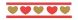 Celebrate Plain Hearts Ribbon. 25mm x 3m. Red and Gold on White.
