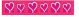 Celebrate Curly Hearts Ribbon. 15mm x 3.5m. White on Hot Pink.