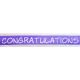 Celebrate Congratulations Ribbon. 25mm x 3m. Yellow and White on Baby Pink.