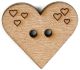 Sirdar Buttons.15mm. Heart Shaped. Wood S1047