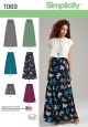Misses Wide Leg Trousers or Shorts and Skirts Simplicity Pattern 1069