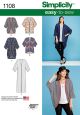 Misses Kimonos in Different Styles Simplicity Pattern No. 1108. Size XXS-XXL.
