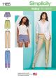 Misses Pull-on Trousers, Long or Short Shorts Simplicity Pattern 1165.