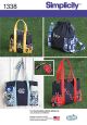 Tote Bags, Backpack and Coin Purse Simplicity Pattern 1338. One Size.
