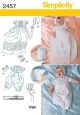 Babies Christening Set with Bonnet and Shoes Simplicity Pattern 2457. Three Sizes
