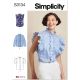 Misses Ruffled Button Front Top with Sleeve Variations Simplicity Sewing Pattern 3134