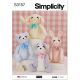 Seated Plush Animals by Elaine Heigl Designs Simplicity Sewing Pattern 3157. One Size.