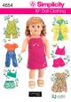 18 inch Doll Clothes Simplicity Sewing Pattern 4654.
