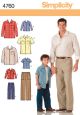 Boys and Mens Trousers and Shirt Simplicity Sewing Pattern 4760. Size S to XL