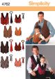Boys and Mens Vests and Ties Simplicity Sewing Pattern 4762. Size S to XL
