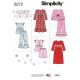 Girls Sleepwear and Robe Simplicity Sewing Pattern 8272. 