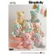 Stuffed Animals Simplicity Sewing Pattern 8716. One Size.