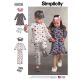 Girls and Boys Sleepwear Simplicity Sewing Pattern 8806. Age 3 to 8y.