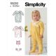 Infants Knit Gathered Gown and Jumpsuit Simplicity Sewing Pattern 9283. Size XS-XL.