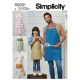Kids and Adults Aprons Simplicity Sewing Pattern 9301. Size S-XL.