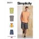 Mens Knit Top and Shorts Simplicity Sewing Pattern 9314. Size XS-XL.