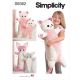 Animal Plush Body Pillows Simplicity Sewing Pattern 9362. One Size.