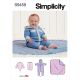 Babies Bodysuit, Jumpsuit, Trousers and Blanket Simplicity Sewing Pattern 9459. Size XXS-L.