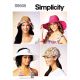 Hats in Four Styles Simplicity Sewing Pattern 9505. Size S-L.