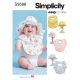Babies Hats and Bibs Simplicity Sewing Pattern 9588. One Size.