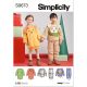 Childrens Lounge Dress, Top and Trousers Simplicity Sewing Pattern 9673. Age 3 to 8y.