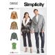 Unisex Jacket, Vest, and Belt Simplicity Sewing Pattern 9692. Size XS-XXL.