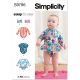 Babies Swimsuits with Rash Guard and Headband in One Size Simplicity Sewing Pattern 9796. Size XS-L.