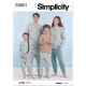 Childrens, Teens and Adults Knit Loungewear Simplicity Sewing Pattern 9861. Size XS-XL.
