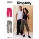 Unisex Cargo Trousers Simplicity Sewing Pattern 9959. Size XS-XXL.