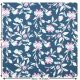 Floral Print Sweatshirt Jersey Fabric. Blue, Pink and White.