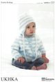 Baby Cardigan, Helmet and Scarf UKHKA Knitting Pattern 113. Prem to 12 months.