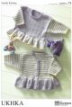 Baby Frill Sweater and Cardigan UKHKA Knitting Pattern 74. Premature to 4 years.