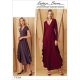 Misses Knit, V-Neck, Draped Dresses Vogue Sewing Pattern 9268. Size XS-XXL.