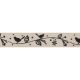 Bowtique Bird Garland Print Natural Cotton Ribbon. 15mm x 5m Roll. Black and Natural.