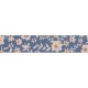 Bowtique Floral Print Natural Cotton Ribbon. 15mm x 5m Roll. Blue, Orange and Natural.