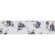 Bowtique Rose Print Grosgrain Ribbon. 22mm x 5m Roll. Blue, Brown and White.