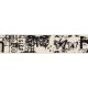 Bowtique Butterfly Text Print Natural Cotton Ribbon. 25mm x 5m Roll. Black and White.
