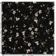 Floral Print Polyester Woven Fabric. Black and Cream.